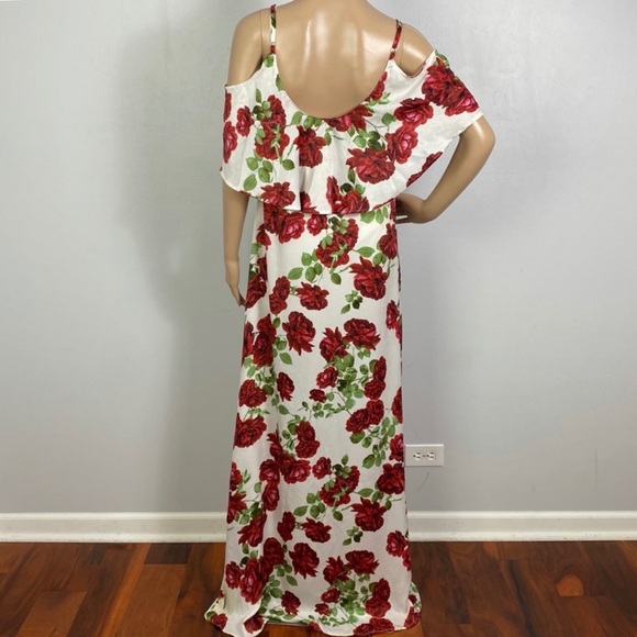 SHOW ME YOUR MUMU FLORAL COLD-SHOULDER RUFFLE MAXI DRESS - Picture 8 of 10